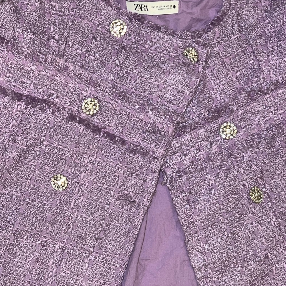 Zara Lilac Tweed vest Dress - Picture 7 of 10